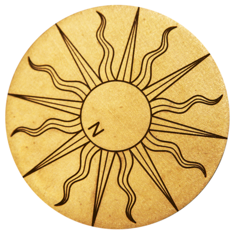Illustration einer stilisierten goldenen Sonne